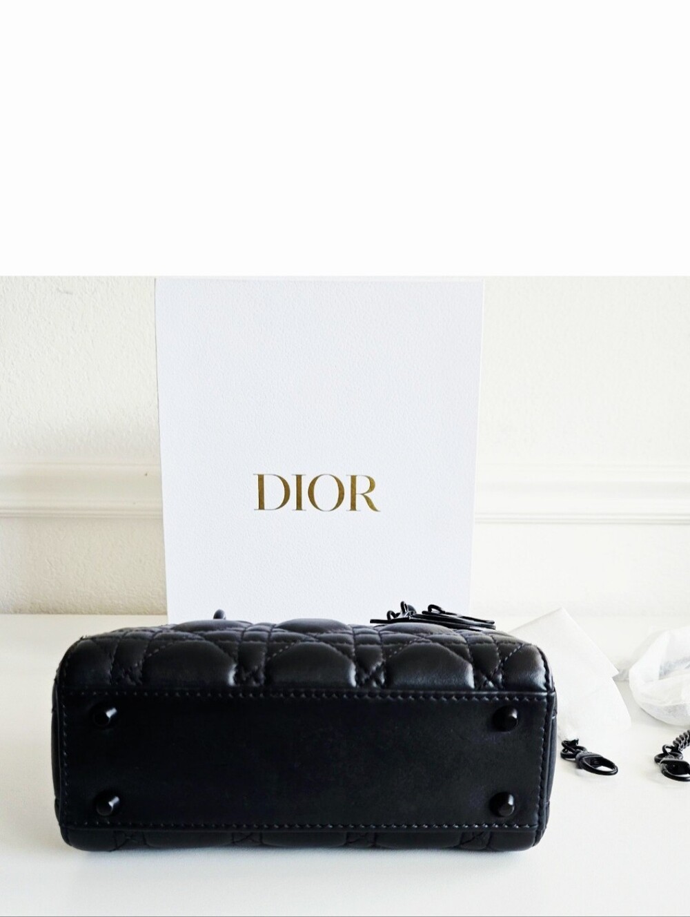Christian Dior Black Ultra Matte Cannage Calfskin Lady Dior Mini Bag - Picture 6 of 16